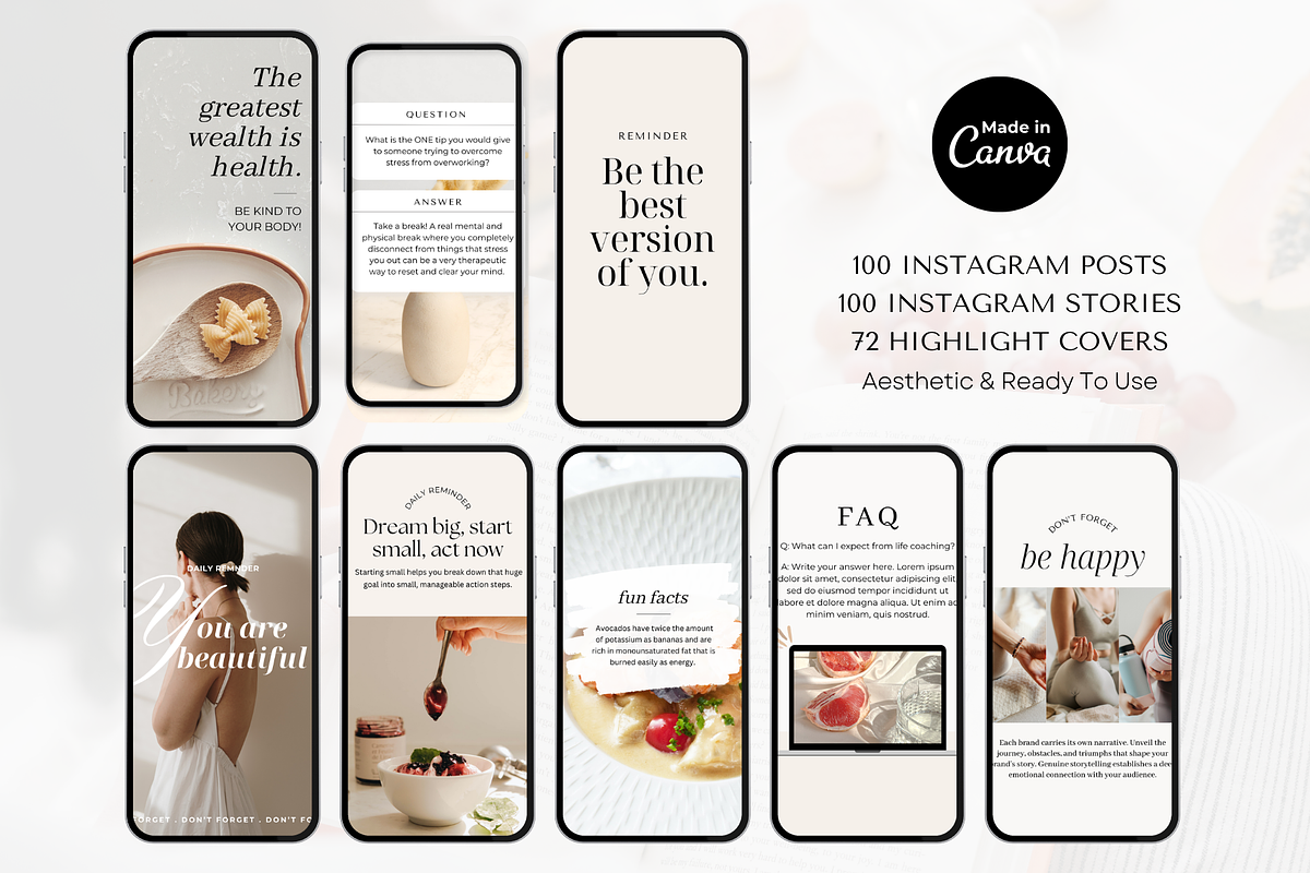 Health Wellness Instagram Templates, a Social Media Template by ShopRShop (Photo 8 of 10)