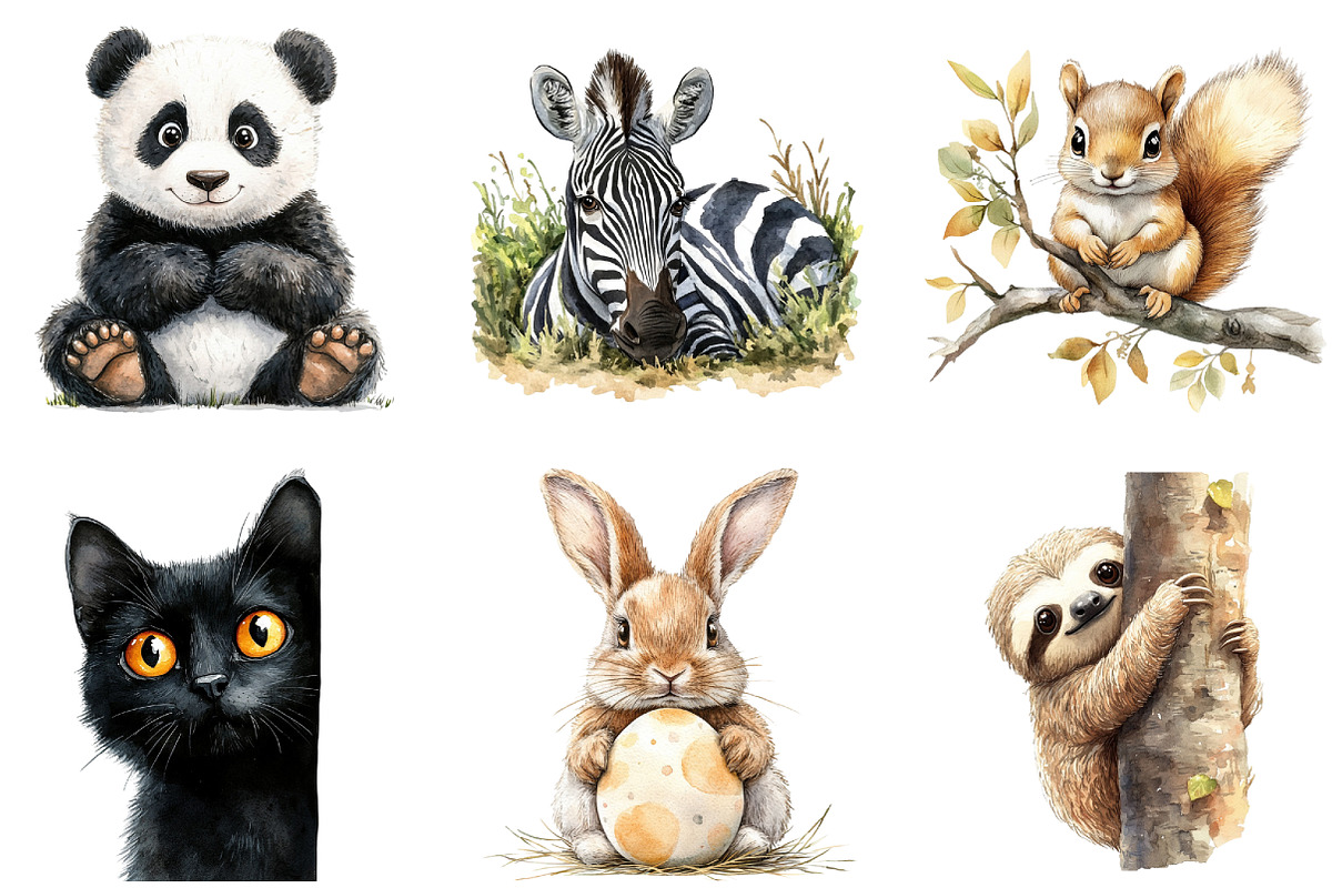 Quirky Animals Peeking Around Corner, an Illustration by DreamArtGraphic (Photo 4 of 4)