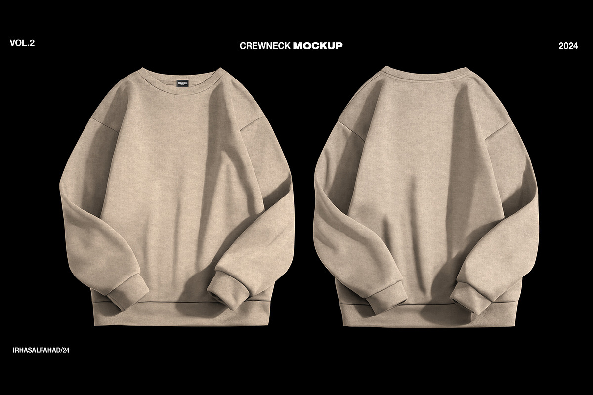 Crewneck Sweatshirt Mockup, a Shirt Mockup by Irhasalfahad (Photo 2 of 3)