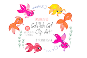 Cute watercolor goldfish clip art, an Illustration by Eomoiart (Thumbnail 2 of 4)