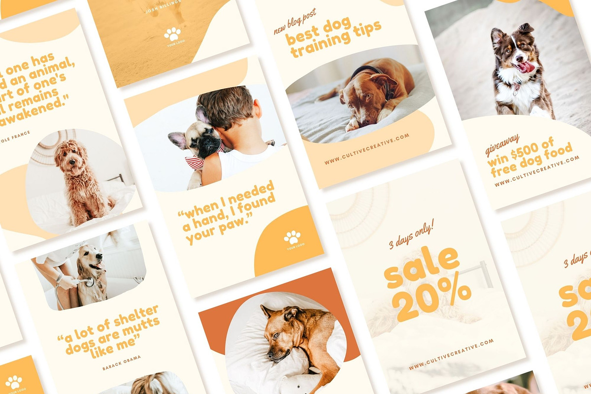 Pets Pinterest Pins Canva Templates, a Social Media Template by Cultive Creative (Photo 7 of 12)