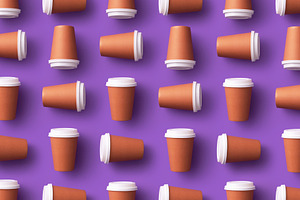 Disposable coffee cups containing disposable, cup, and paper