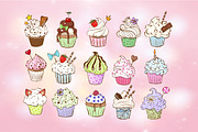 Doodle cupcakes, a Food Illustration by Elina_Li (Thumbnail 8 of 8)