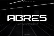 Abres – Futuristic Modern Sans Serif, a Sans Serif Font by Vroz Studio (Thumbnail 1 of 8)