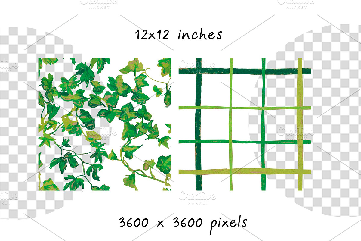 Ivy & Grape Seamless Patterns, a Pattern Graphic by Lucyinyourheart (Photo 3 of 10)