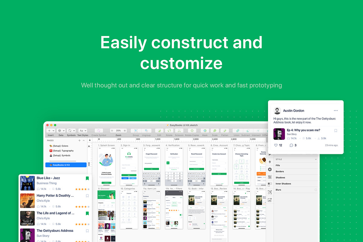 Easybooks - Audiobook UI Kit, an UI Kit Template by hoangpts