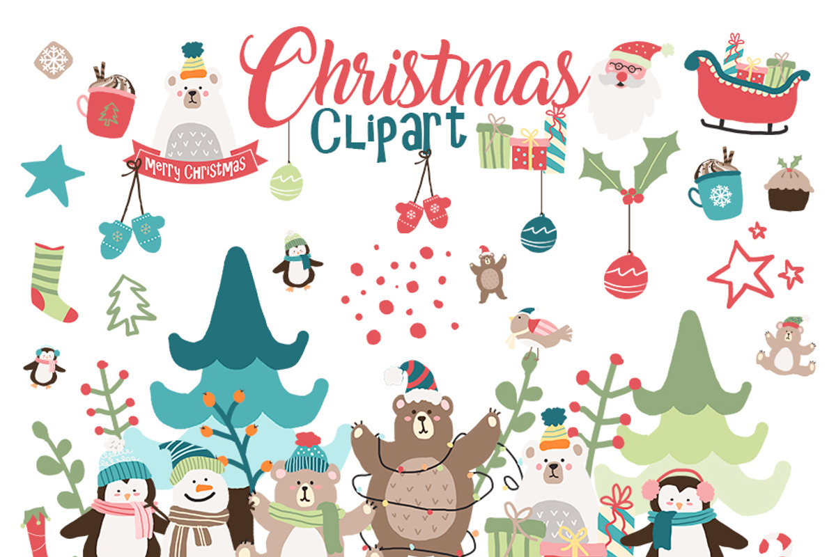 Christmas clipart Christmas clip art, a Decorative Illustration by Bamboobear Books Shop (Photo 7 of 7)