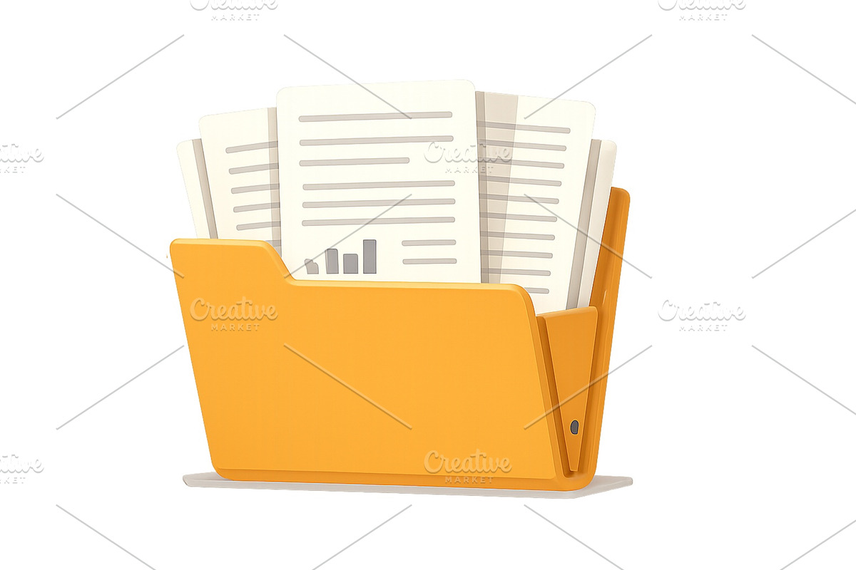 Organized documents in an orange, a Finance Illustration by ZinetroN