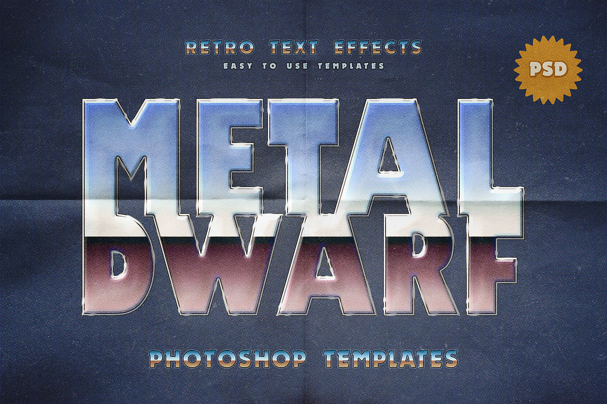 Retro Sci-Fi Metal Text Effects, a Layer Style Add-On by Andrew Skoch Design (Photo 6 of 9)