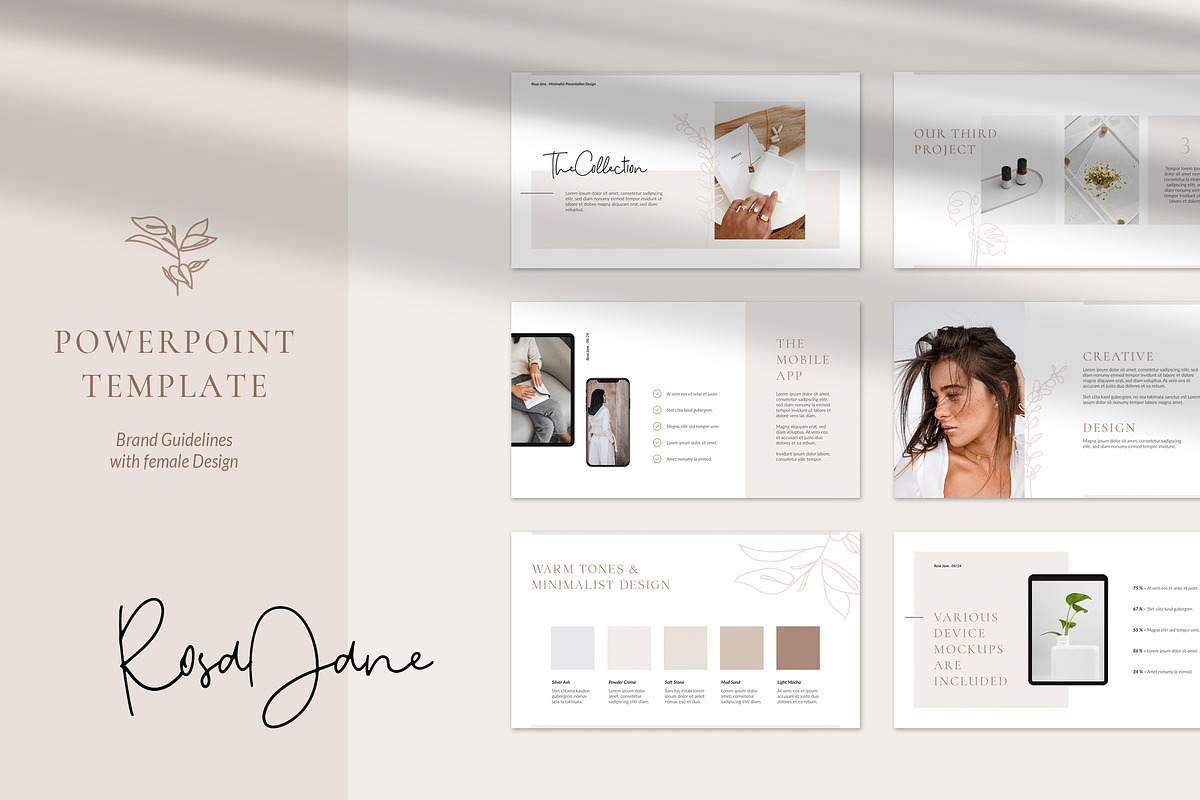RosaJane PowerPoint Brand Guidelines, a Presentation Template by AgataCreate (Photo 1 of 13)