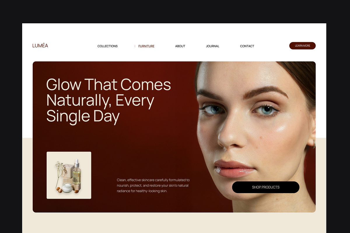 Figma Beauty Product Landing Page, a Landing Page Template by Musara (Photo 3 of 6)