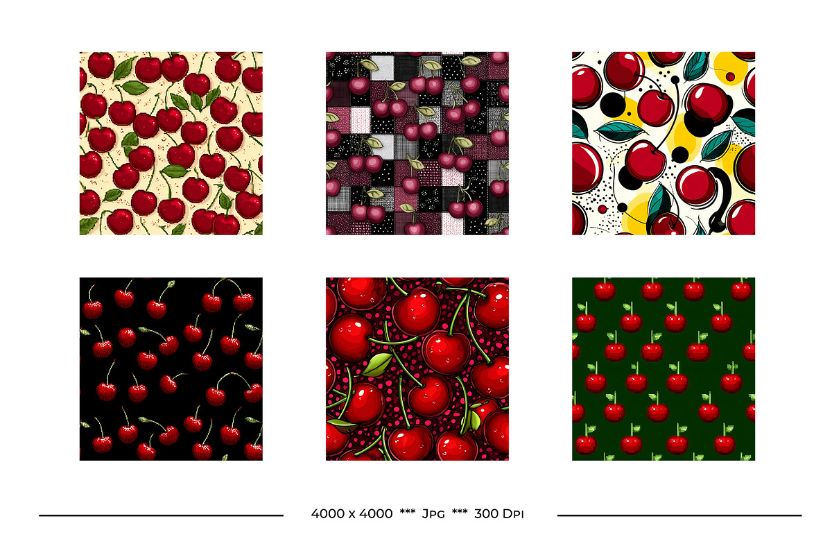 Cherry Retro Art Style Patterns, a Pattern Graphic by karenfoleyphoto (Photo 10 of 15)
