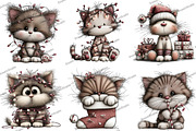 Funny Christmas Cats Clipart, an Illustration by DreamArtGraphic (Thumbnail 3 of 5)