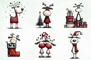 Whimsical Quirky Deer Clipart Bundle, an Illustration by Creative Art (Thumbnail 4 of 12)