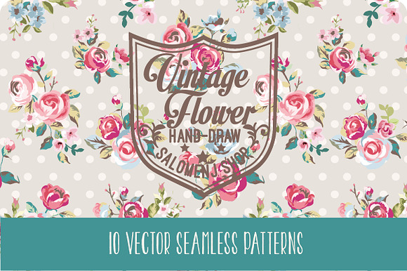 Seamless vintage patterns Vol.2 preview 6