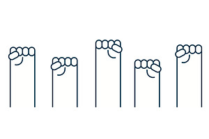 Clenched fists, hands raised up, an Object Graphic by sceptical cactus