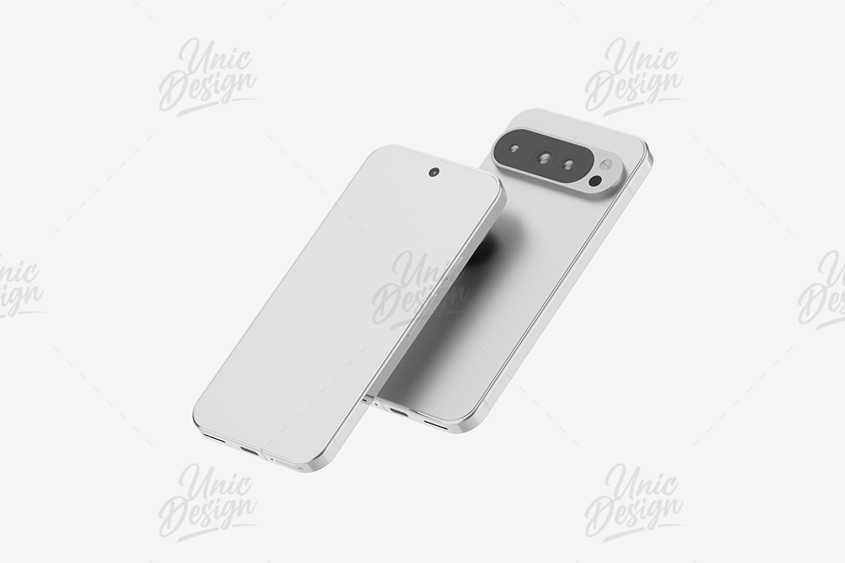 Google Pixel 9 Pro XL Phone Mockup, an Android Mockup by UnicDesign (Photo 18 of 21)