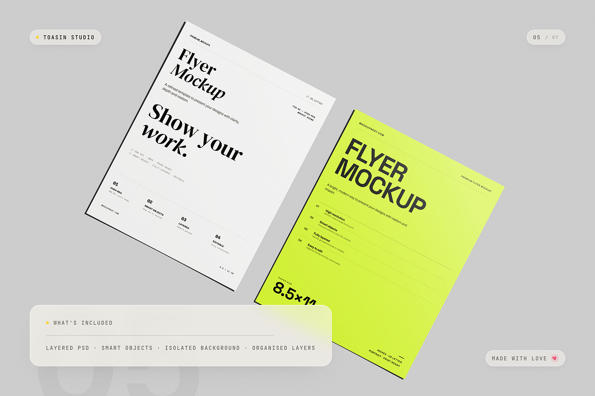 US Letter Flyer Mockup, an Advertising Mockup by Toasin Studio (Photo 5 of 7)