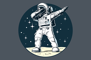 Dabbing Astronaut On The Moon