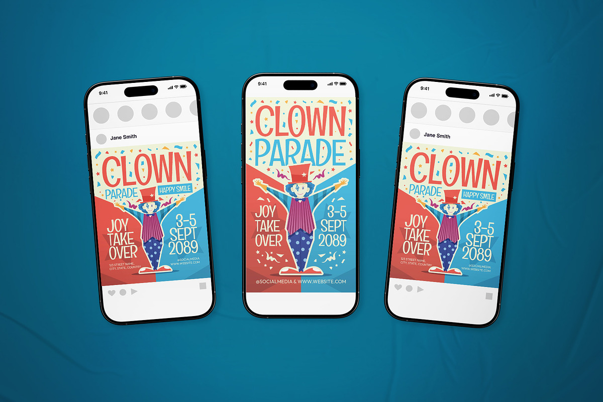 Clown Parade Event Flyer Set, a Flyer Template by The Good Store (Photo 2 of 2)