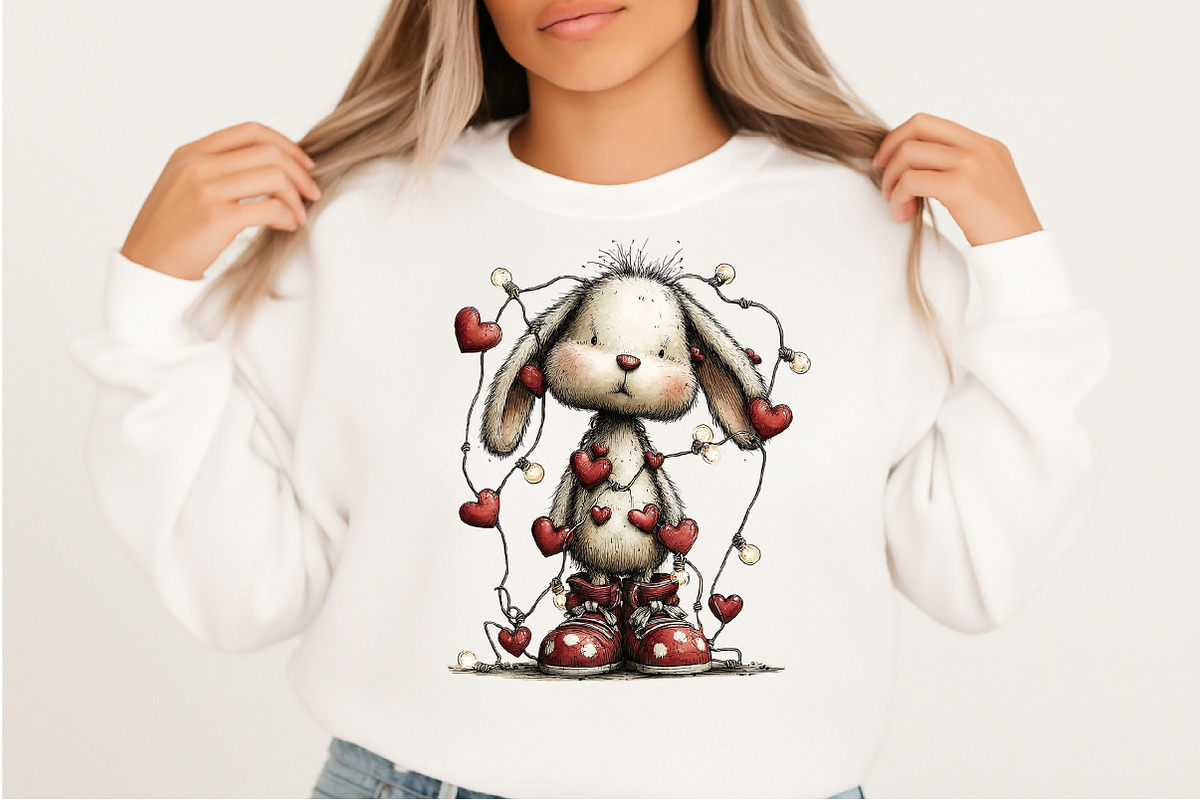 Funny Valentine Bunny Clipart, an Illustration by Craft Nest (Photo 7 of 10)