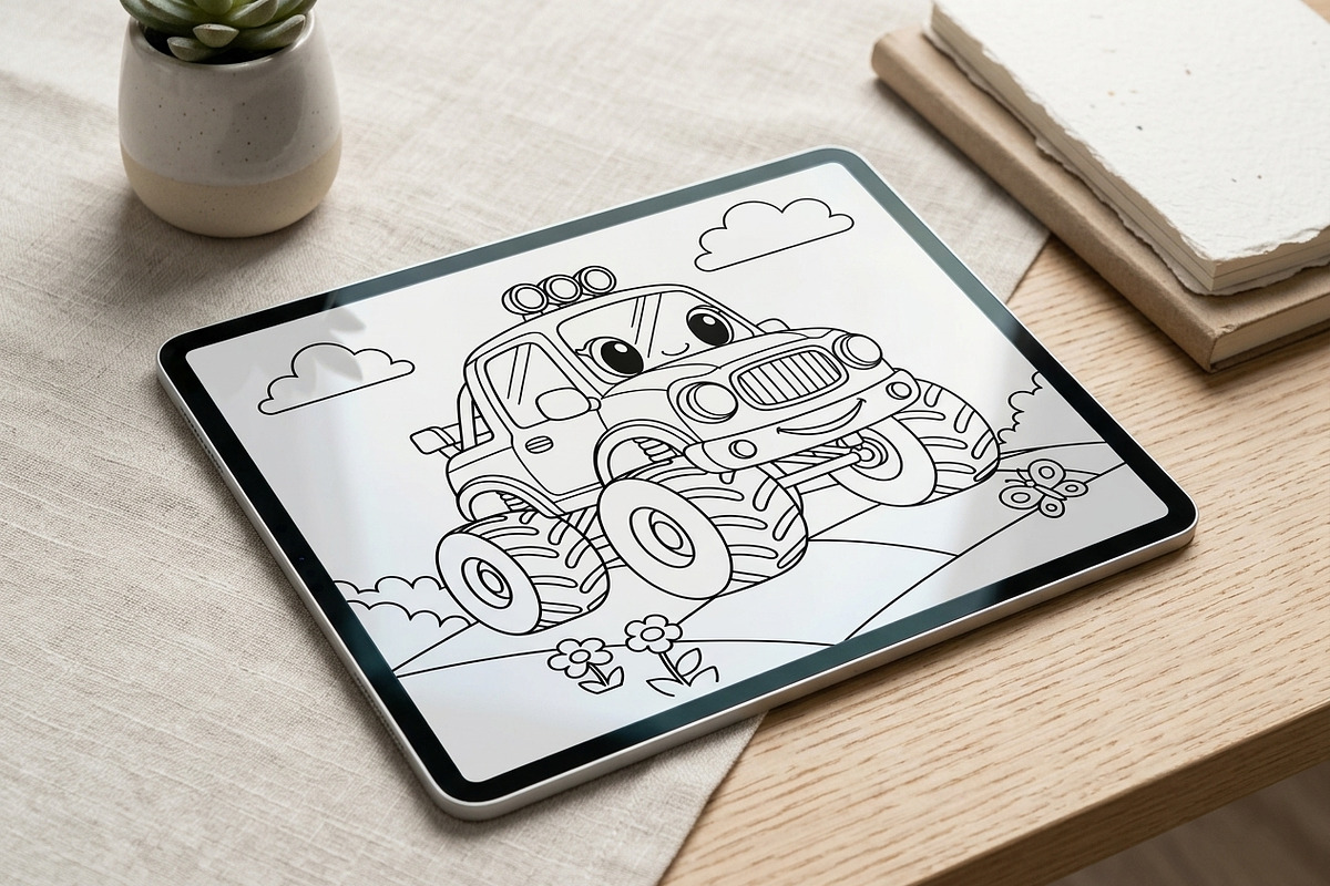 679 General Vehicle Coloring Pages, a Transportation Illustration by ikarifq shop (Photo 4 of 5)