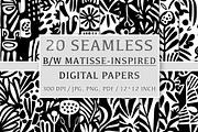 20 Seamless B/W Matisse-inspired Set, a Pattern Graphic by Nordic Design (Thumbnail 1 of 9)