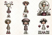 Whimsical Nurse Christmas Clipart, an Illustration by DreamCafeArt (Thumbnail 6 of 8)