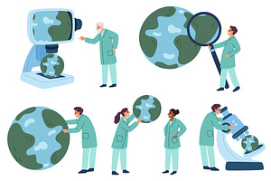 Environmental scientists study, an Illustration by Vectorbuum