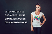 Women's T-shirts Mock-Up Vol 2, a Shirt Mockup by Freeman Studio (Thumbnail 2 of 17)