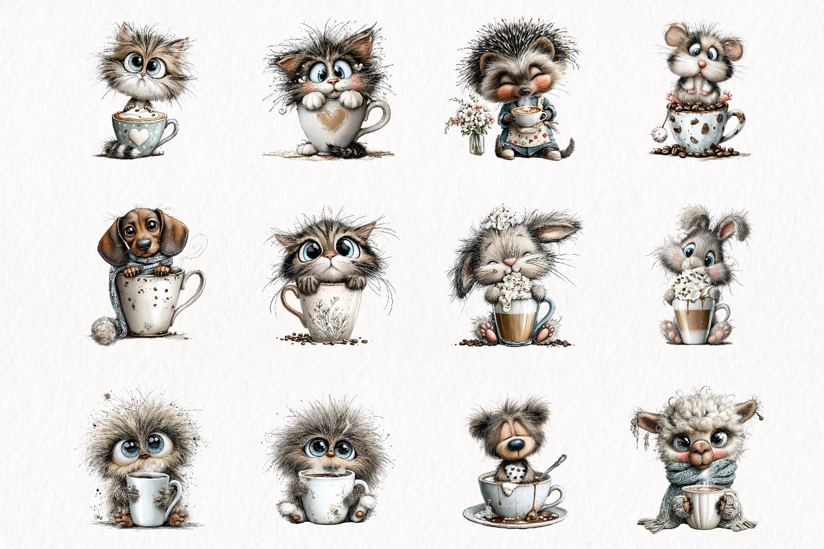 Whimsical Coffee Lover Animals, an Animal Illustration by fashionaddict (Photo 5 of 7)