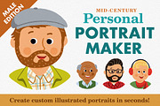 Mid-Century Personal Portrait Maker, a Person Illustration by Scott Hodges (Thumbnail 1 of 6)