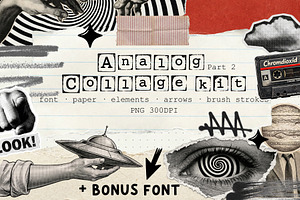 Analog Collage Kit Paper Scrapbook, an Object Graphic by DreamoraArt
