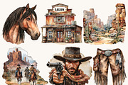 Watercolor Cowboy Clipart Bundle, a Person Illustration by BusyDaydesign (Thumbnail 4 of 9)