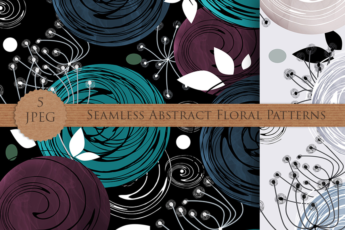 FLORAL abstract seamless pattern, a Pattern Graphic by Futurel (Photo 4 of 4)