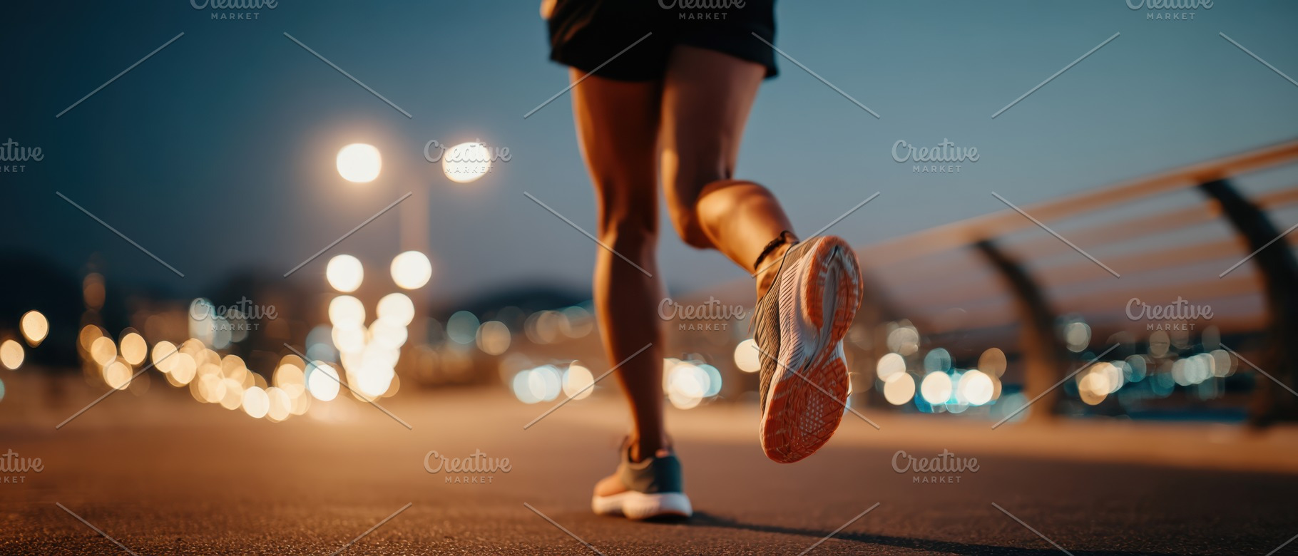 Runner in motion on a city street at night, a Sports & Recreation Photo by AlyaAnd