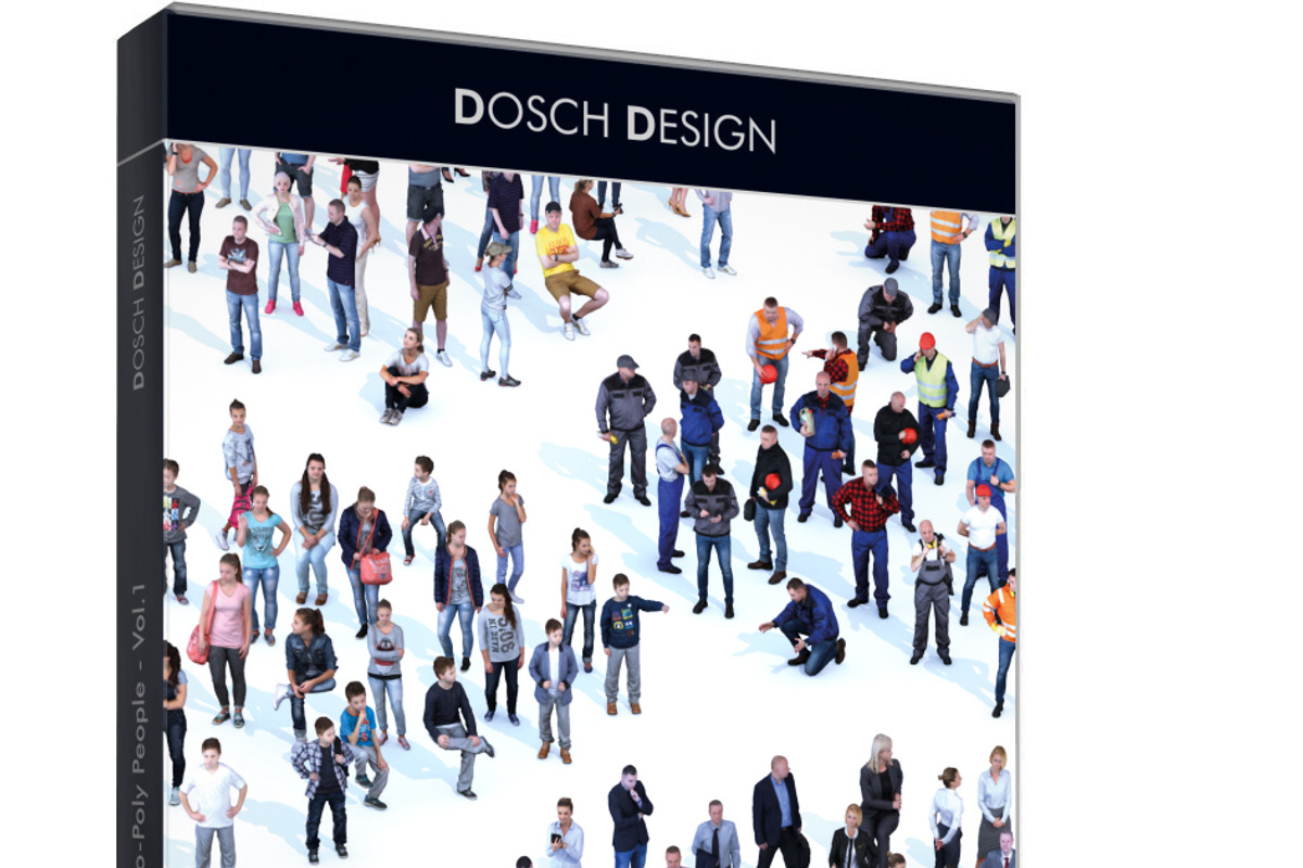 D3D - Lo-Poly People Vol1 - 3DS, a Characters & Person 3D Model by Dosch Design