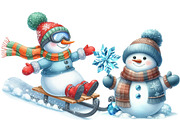 Blue Snowman Clipart, an Illustration by Designworld (Thumbnail 4 of 5)