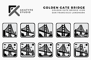 Golden Gate Bridge Vector Icon, a Solid Icon by Akatype Studio (Thumbnail 1 of 3)