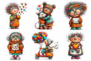 Whimsical Valentines Grandma Clipart, an Illustration by Daily.Designs (Thumbnail 5 of 7)