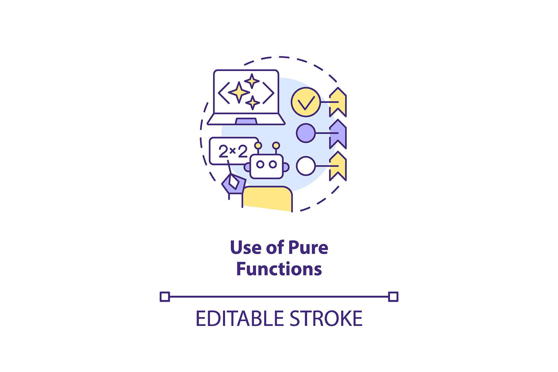 Use of pure functions concept icon, an Icon by IMG Visuals