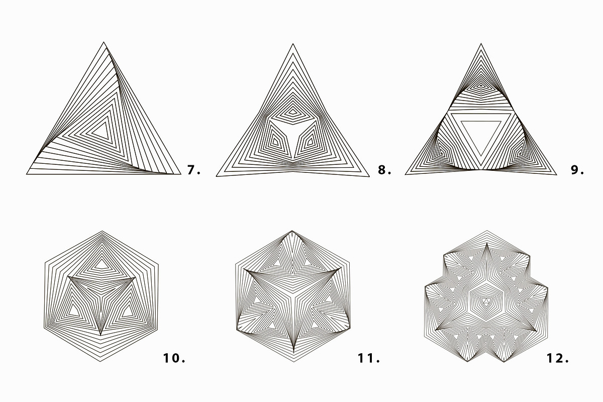 Illusion linear geometric shapes, a Decorative Illustration by ...