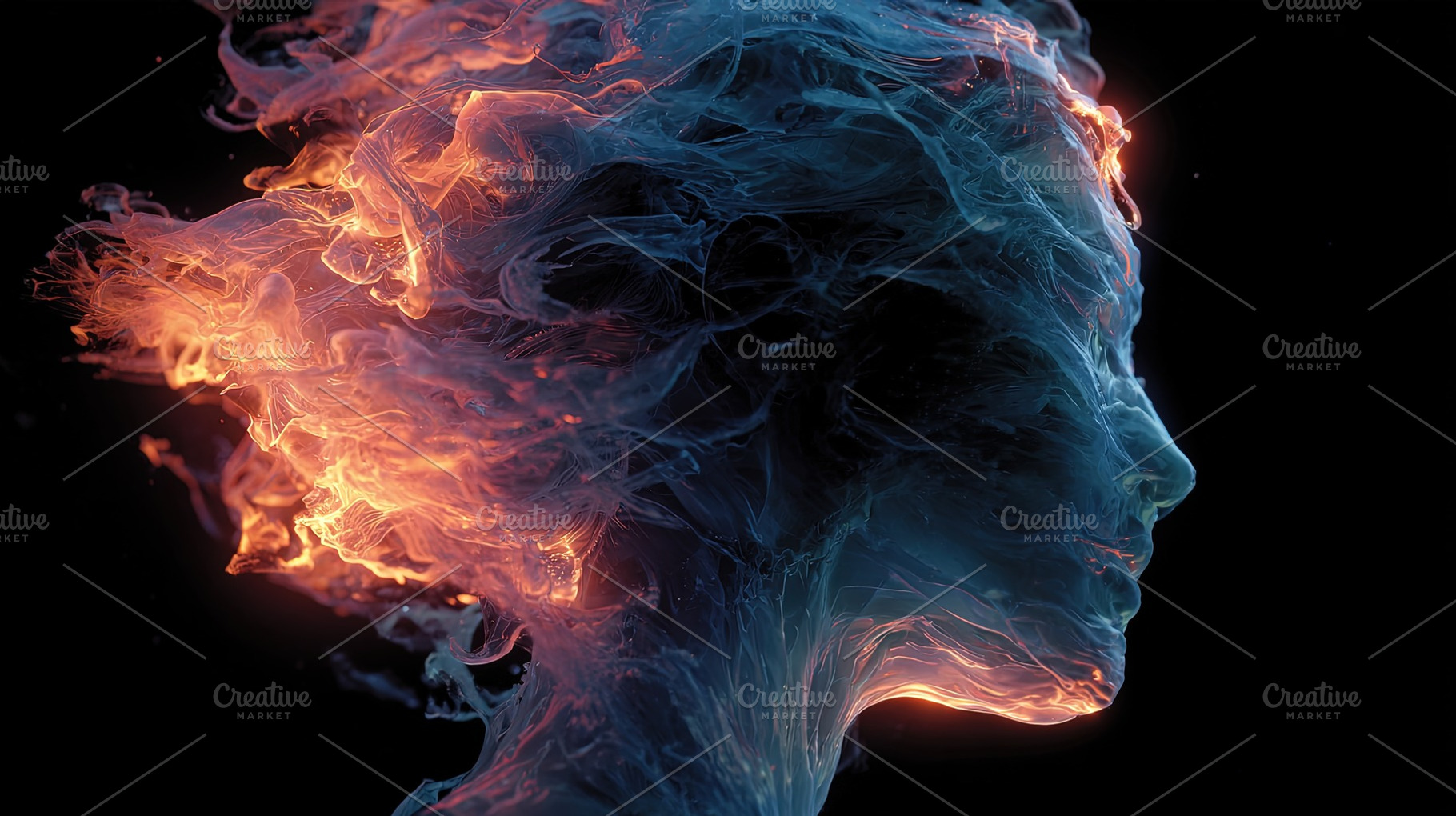 Surreal Fiery Portrait, an Arts & Entertainment Photo by Ales Munt