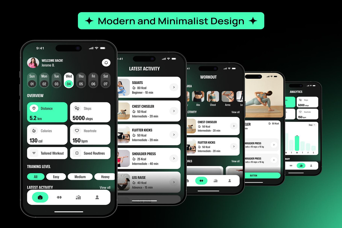 FitZone - Fitness & Gym App UI Kit, an UI Kit Template by Creative Perspective (Photo 3 of 8)