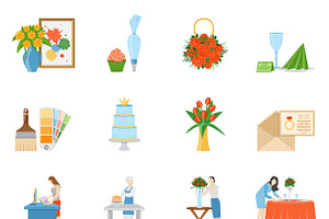 Home Interior Design Icons Set