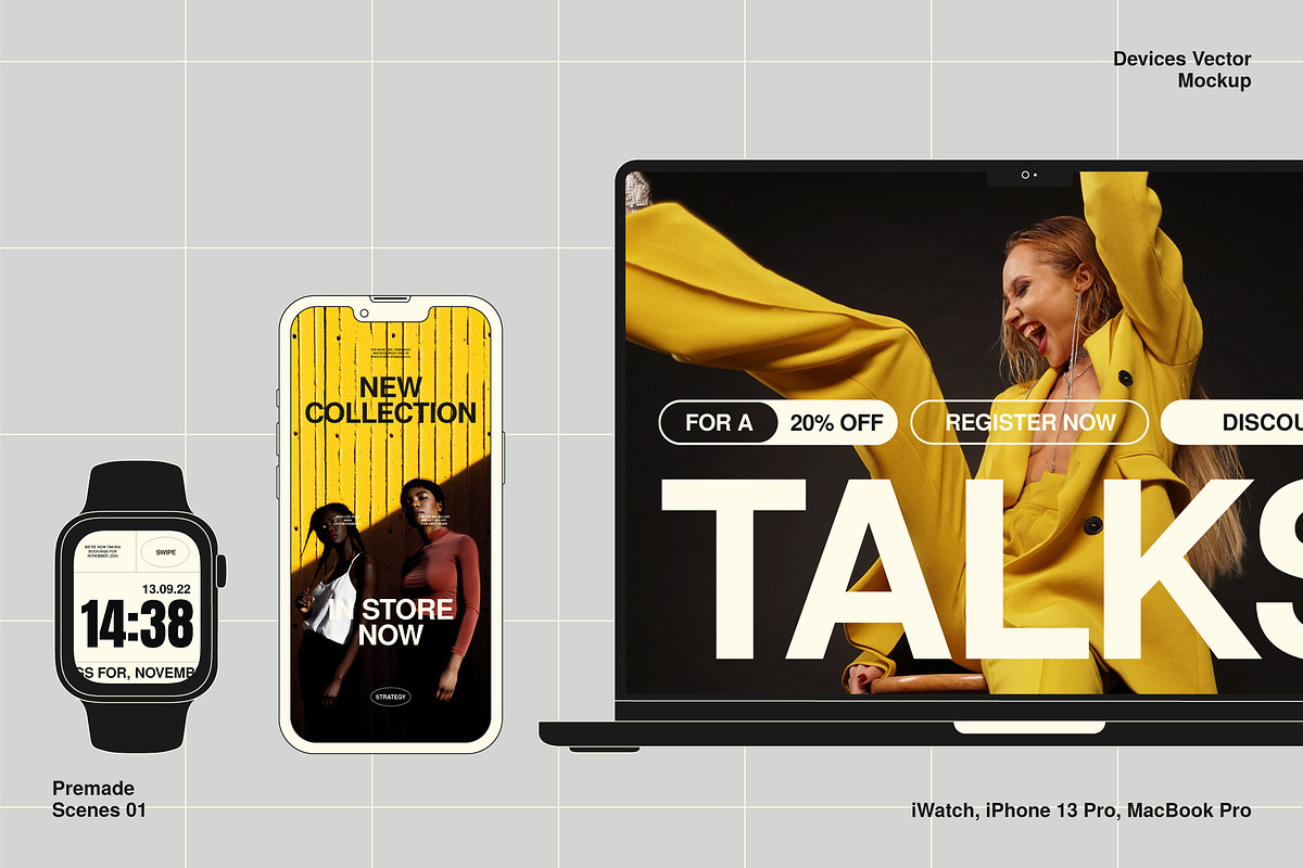 Outline Device Mockups - Vector Pack, an iPhone Mockup by Mr.Mockup™ (Photo 2 of 14)