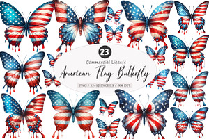 American Flag Butterfly PNG, an Illustration by SinaCreation