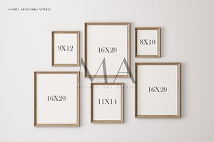 16 Wood And Brass Frame Mockup