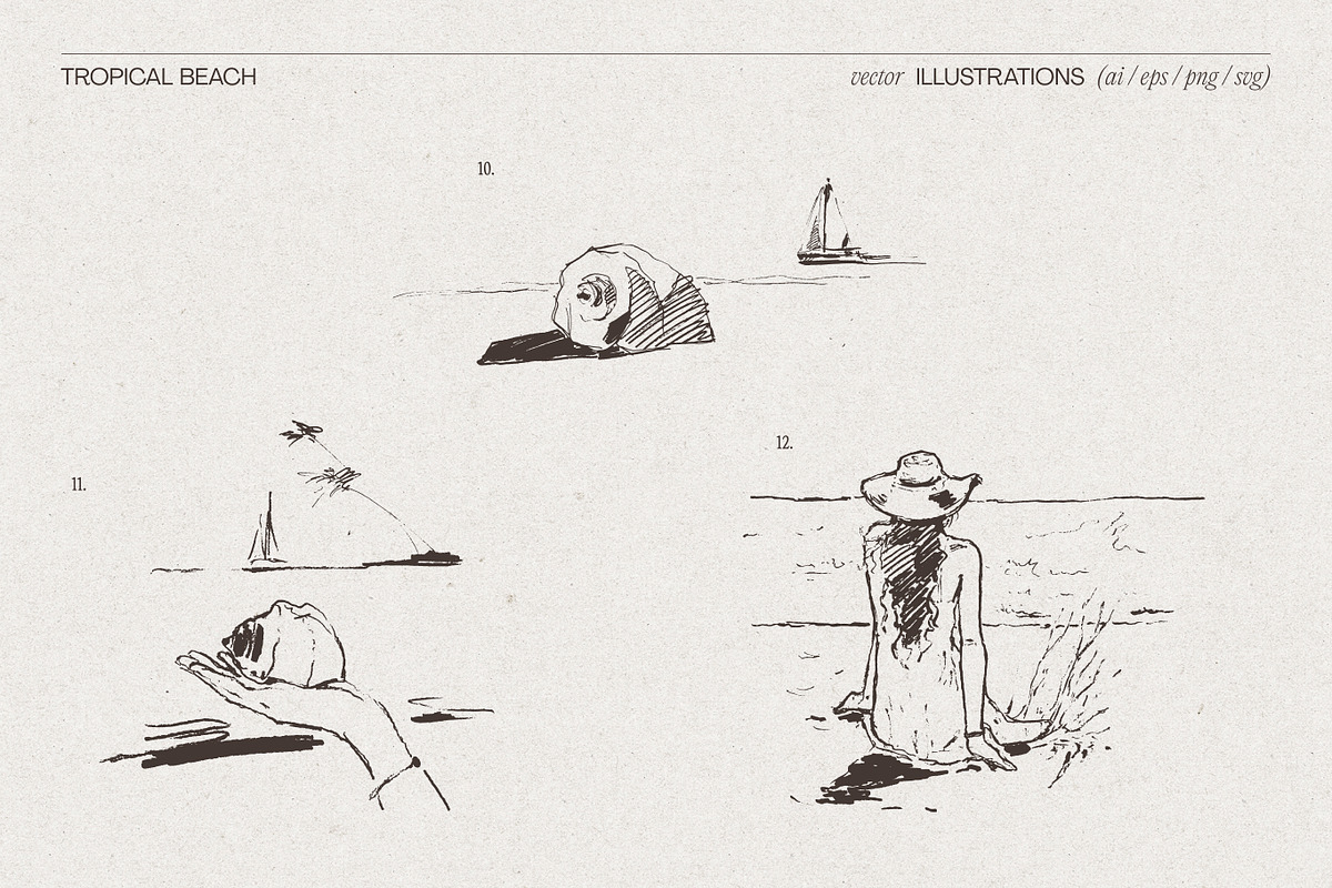Summer Vacation Beach Collection, a Seasonal Illustration by TheMountBirdStudio (Photo 8 of 21)