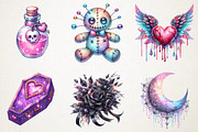Pastel Gothic Halloween Clipart, an Illustration by RobertsArt (Thumbnail 4 of 7)